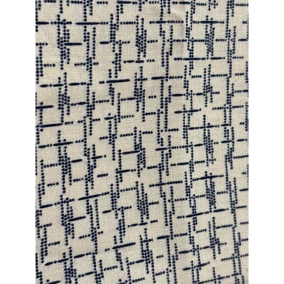 Vintage Blue & White Woven Patterned Fabric 18" x 40" - Picture 1 of 6